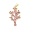 Brass Micro Pave Cubic Zirconia Pendants, Branch, Lead Free & Cadmium Free, Long-Lasting Plated, Real 18K Gold Plated, 38.5x20.5x3mm, Hole: 4x3.5mm