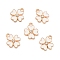 Alloy Enamel Pendants, with Rhinestone, Light Gold, Clover, White, 15.5x13x2.5mm, Hole: 1.8mm