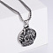 Retro Rock Punk Buddha Stainless Steel Pendant Necklaces, Stainless Steel Color