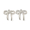 Alloy Pendants, Rack Plating, Bowknot, Platinum, 20x19.5x3mm, Hole: 1.6mm