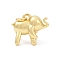 Brass Pendants, Elephant Charms, Long-Lasting Plated, Lead Free & Cadmium Free, Rack Plating, with Jump Ring, Real 18K Gold Plated, 13x15.5x9.5mm, Hole: 3.5mm