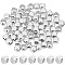 Brass Beads, Cube, Silver, 3x2.77x3mm, Hole: 2mm, 100pcs/box