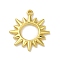 304 Stainless Steel Pendants, Sun Charm, Real 18K Gold Plated, 27x24x2.2mm, Hole: 1.8mm