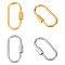 UNICRAFTALE 4Pcs 2 Colors Oval Screw Carabiner Lock 304 Stainless Steel Screw Locking Keychain Carabiner Clasp Metal Keychain Clip Hook 26mm Keyring Clasp for Jewelry Making Handbag DIY Accessory