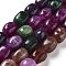 Natural Malaysia Jade Beads Strands, Oval, Dyed, Mixed Color, 11~13x9~10x8.5~10mm, Hole: 1mm, about 16pcs/strand, 7.28~7.48 inch(18.5~19cm)