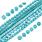 6 Strands 6 Styles Synthetic Turquoise Beads Strands, Rondelle & Square & Teardrop, Mixed Shapes, 8~11.5x8~11.5x3~10.5mm, Hole: 1.2~1.4mm, about 34~119pcs/strand, 13.98''~15.94''(35.5~40.5cm), 1 strand/style