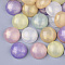 Transparent Acrylic Cabochons, with Gold Powder, Half Round/Dome, Mixed Color, 17.5x7.5mm