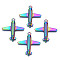 Rainbow Color Alloy Pendants, Cadmium Free & Nickel Free & Lead Free, Plane, 35x31.5x4.5mm, Hole: 2.5mm