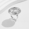 Flat Round Alloy & Iron & Plastic Pearl Finger Rings for Women, Platinum, Inner Diameter: 18mm