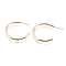 Brass Stud Earring Findings, Half Hoop Earrings, with Loop, Nickel Free, Real 18K Gold Plated, 32.5x29x2mm, Hole: 2mm, pin: 0.7mm