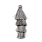 Polyester Tassel Pendants, Silver, 84~85x28~35mm