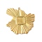 304 Stainless Steel Pendant Cabochon Settings, Ion Plating(IP), Nuggets, Real 18K Gold Plated, Tray: 8x8mm, 35.5x36x2mm, Hole: 1.8mm