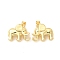Rack Plating Brass Pendants, with Jump Rings, Long-Lasting Plated, Cadmium Free & Lead Free, Elephant, Real 18K Gold Plated, 14.7x18x9mm, Hole: 3x5mm