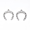 Non-Tarnish 201 Stainless Steel Pendants, Laser Cut, Horseshoes with Word KAAH HXYT, Stainless Steel Color, 17x15.5x1mm, Hole: 1.4mm