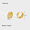 Stainless Steel Two-layer C-Shaped Cuff Earrings, Real 18K Gold Plated, 11.7x6mm