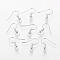 Grade A Silver Color Plated Iron Earring Hooks, Ear Wire, with Horizontal Loop, Cadmium Free & Nickel Free & Lead Free, Silver, 18x0.8mm, Hole: 2mm, 22 Gauge, Pin: 0.6mm