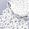 Opaque Glass Seed Beads, Rainbow Plated, Round, White, 2mm, Hole: 1mm, about 30000pcs/bag