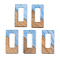 Opaque Resin & Walnut Wood Pendants, Rectangle, Cornflower Blue, 38x19.5x3mm, Hole: 2mm