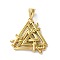 304 Stainless Steel Pendants, Triangle with Swords Charm, Ion Plating(IP), Golden, 34x33x3mm, Hole: 9x5mm