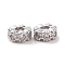 Brass Micro Pave Cubic Zirconia Beads, Cadmium Free & Nickel Free & Lead Free, Flat Round, Platinum, 6x3mm, Hole: 2mm