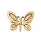 304 Stainless Steel Pendants, Ion Plating(IP), Butterfly Charm, Real 18K Gold Plated, 20.5x25x2.5mm, Hole: 2x5mm