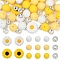 DIY Silicone Bracelet & Necklaces Making Kits, Yellow, 22x8.5mm, Hole: 2mm