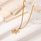 Elegant Stainless Steel White Enamel Snowflake Pendant Necklaces for Women, Real 18K Gold Plated, 20.08 inch(51cm)