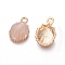 Alloy Enamel Pendants, Shell, Light Gold, PeachPuff, 19x13x4mm, Hole: 1.4mm