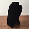 Flocked Cloth with Paperboard Jewelry Display Stands, Necklace Bust Display Stand, Black, 6x19x21cm