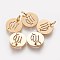Ion Plating(IP) 304 Stainless Steel Pendants, with Jump Ring, Laser Cut, Flat Round with Constellation/Zodiac Sign, Real 18K Gold Plated, Virgo, 12x1mm, Hole: 3mm