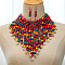 Alloy & Natural Shell & Wood Bead Necklaces & Dangle Earrings for Women, Platinum, Colorful, 460mm