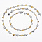 Two Tone 304 Stainless Steel Heart Link Chain Jewelry Sets, Necklaces and Bracelets, with Lobster Claw Clasps, PVD Vacuum Plating, Golden & Stainless Steel Color, 17.72 inch(45cm), 7-7/8 inch~8-1/4 inch(200~210mm)