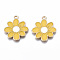 Eco-Friendly Alloy Enamel Pendants, Cadmium Free & Lead Free & Nickel Free, Flower, Light Gold, Gold, 23x20.5x1.2mm, Hole: 2mm