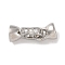 Brass Micro Pave Clear Cubic Zirconia Fold Over Clasps, Platinum, 17.5mm