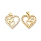 Brass Micro Pave Clear Cubic Zirconia Pendants, Cadmium Free & Lead Free, Heart Charms, Real 16K Gold Plated, 22x22x3mm, Hole: 4x3.5mm
