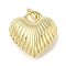Rack Plating Brass Pendants, Long-Lasting Plated, Lead Free & Cadmium Free, Heart Charms, Real 18K Gold Plated, 21x20x10mm, Hole: 4mm
