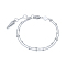 925 Sterling Silver Rivet Charm Bracelets, Double-layer Beaded Cable Chains Bracelets for Women, Silver, 6-3/4 inch(17cm)