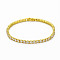 Clear Cubic Zirconia Tennis Bracelet, Brass Cubic Zirconia Link Chain Bracelet for Women, Cadmium Free & Nickel Free & Lead Free, Light Gold, Inner Diameter: 2 inch(5cm)