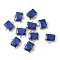 Brass Pave Cubic Zirconia Connector Charms, Rack Plating, Long-Lasting Plated, Cadmium Free & Lead Free, Real 18K Gold Plated, Rectangle, 10x9.5x4mm, Hole: 1mm