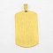 201 Stainless Steel Stamping Blank Tag Pendants, Rectangle, Golden, 50x29x1.5mm, Hole: 9x3mm