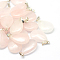 Teardrop Natural Rose Quartz Pendants, with Platinum Tone Brass Findings, 25~29x16~17x5~6mm, Hole: 2x7mm