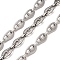 304 Stainless Steel Nuggets Link Chains, Unwelded, Stainless Steel Color, 13.5x8x1.4mm