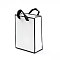 Rectangle Paper Bags, with Handles, for Gift Bags and Shopping Bags, White, 16x12x0.6cm
