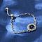 925 Sterling Silver Micro Pave Cubic Zirconia Slide Rings, Link Chain Rings, Flat Round, Inner Diameter: 18mm