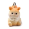Flocky Animal Resin Pendants, with Platinum Iron Loop, Squirrel, 21.5x13.5x20.5mm, Hole: 2mm