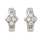 Brass Micro Pave Clear Cubic Zirconia Fold Over Clasps, Cadmium Free & Nickel Free & Lead Free, Star, Platinum, 10x5.5x8mm