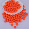 Round Silicone Focal Beads, Coral, 15mm, Hole: 2mm