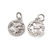 Brass Micro Pave Cubic Zirconia Bird Charms, with Jump Ring, Cadmium Free & Nickel Free & Lead Free, Ring with Seagull Charms, Platinum, 13x11x2mm, Hole: 3mm