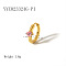 Elegant Stainless Steel Cubic Zirconia Hoop Earrings, Golden, Pink