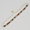 Vintage Ethnic Style Glass Tila Beaded Handmade Slider Bracelets for Women, Colorful, 11 inch(28cm)